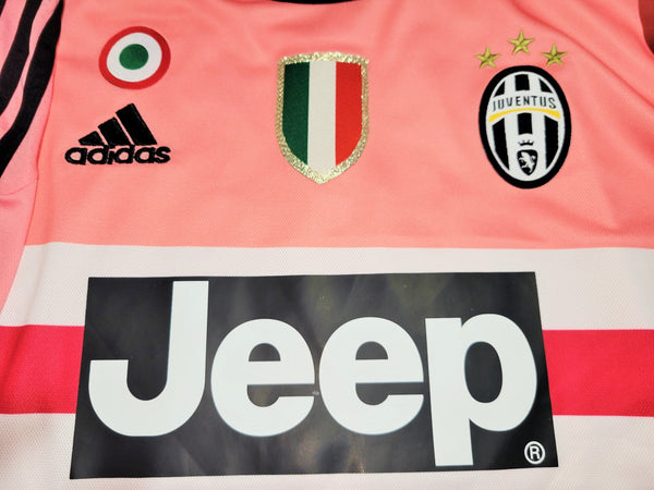 Dybala Juventus 2015 2016 Away Pink Drake UEFA Soccer Jersey Shirt L SKU# S12846 Adidas