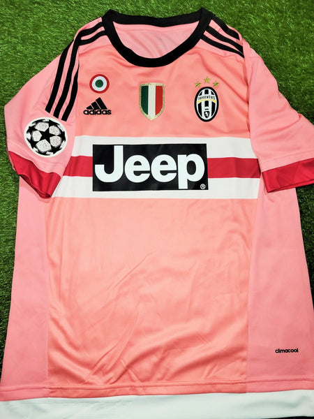 Dybala Juventus 2015 2016 Away Pink Drake UEFA Soccer Jersey Shirt L SKU# S12846 Adidas