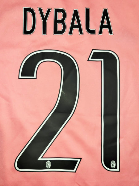 Dybala Juventus 2015 2016 Away Pink Drake UEFA Soccer Jersey Shirt L SKU# S12846 Adidas