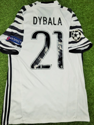 Dybala Juventus 2016 2017 Third Zebra UEFA Soccer Jersey Shirt M SKU# AP8906 Adidas