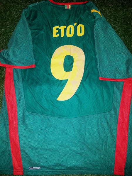 Eto'o Cameroon Puma 2008 2009 Home Jersey Shirt Camiseta L foreversoccerjerseys