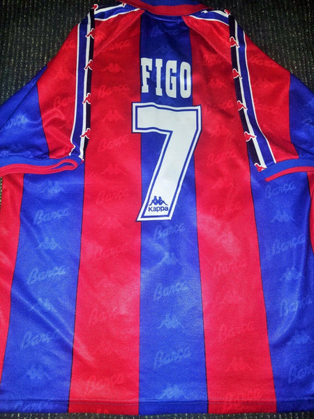 Figo Kappa Barcelona PLAYER ISSUE 1996 1997 Jersey Shirt Camiseta XL - foreversoccerjerseys