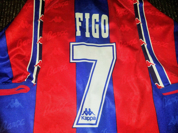Figo Kappa Barcelona PLAYER ISSUE 1996 1997 Jersey Shirt Camiseta XL - foreversoccerjerseys