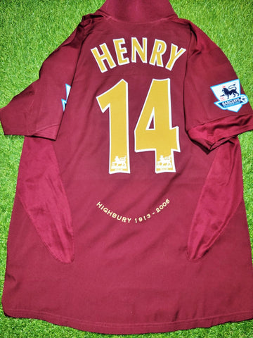 Henry Arsenal 2005 2006 HIGHBURY LAST GAME Home Soccer Jersey Shirt L SKU# 195578 Nike
