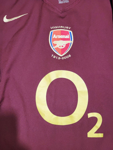 Henry Arsenal 2005 2006 Nike Home HIGHBURY COMMEMORATIVE UEFA Soccer Jersey Shirt M SKU# 195578 foreversoccerjerseys