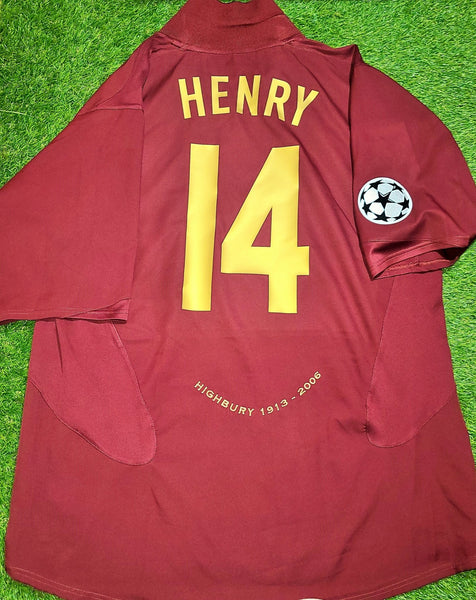 Henry Arsenal Nike Home 2005 2006 HIGHBURY COMMEMORATIVE UEFA Jersey Shirt XL SKU# 195578 foreversoccerjerseys