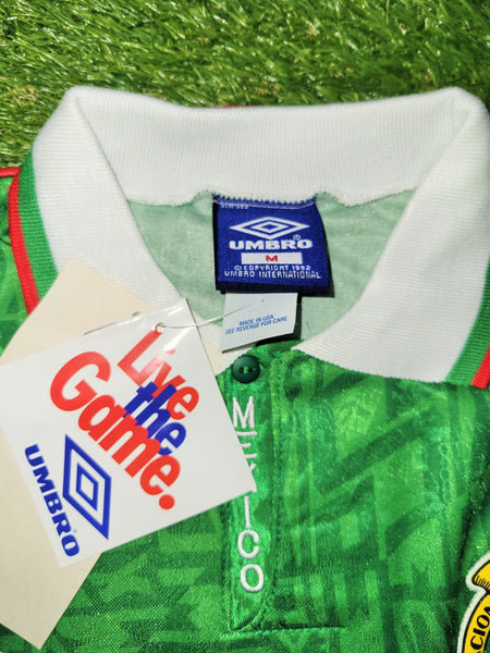 Hugo Sanchez Mexico Umbro 1993 COPA AMERICA Home Soccer Jersey Shirt Camiseta BNWT M Umbro