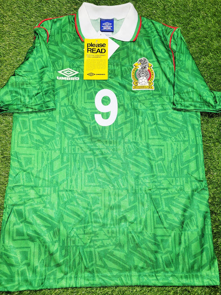 Hugo Sanchez Mexico Umbro 1993 COPA AMERICA Home Soccer Jersey Shirt Camiseta BNWT M Umbro