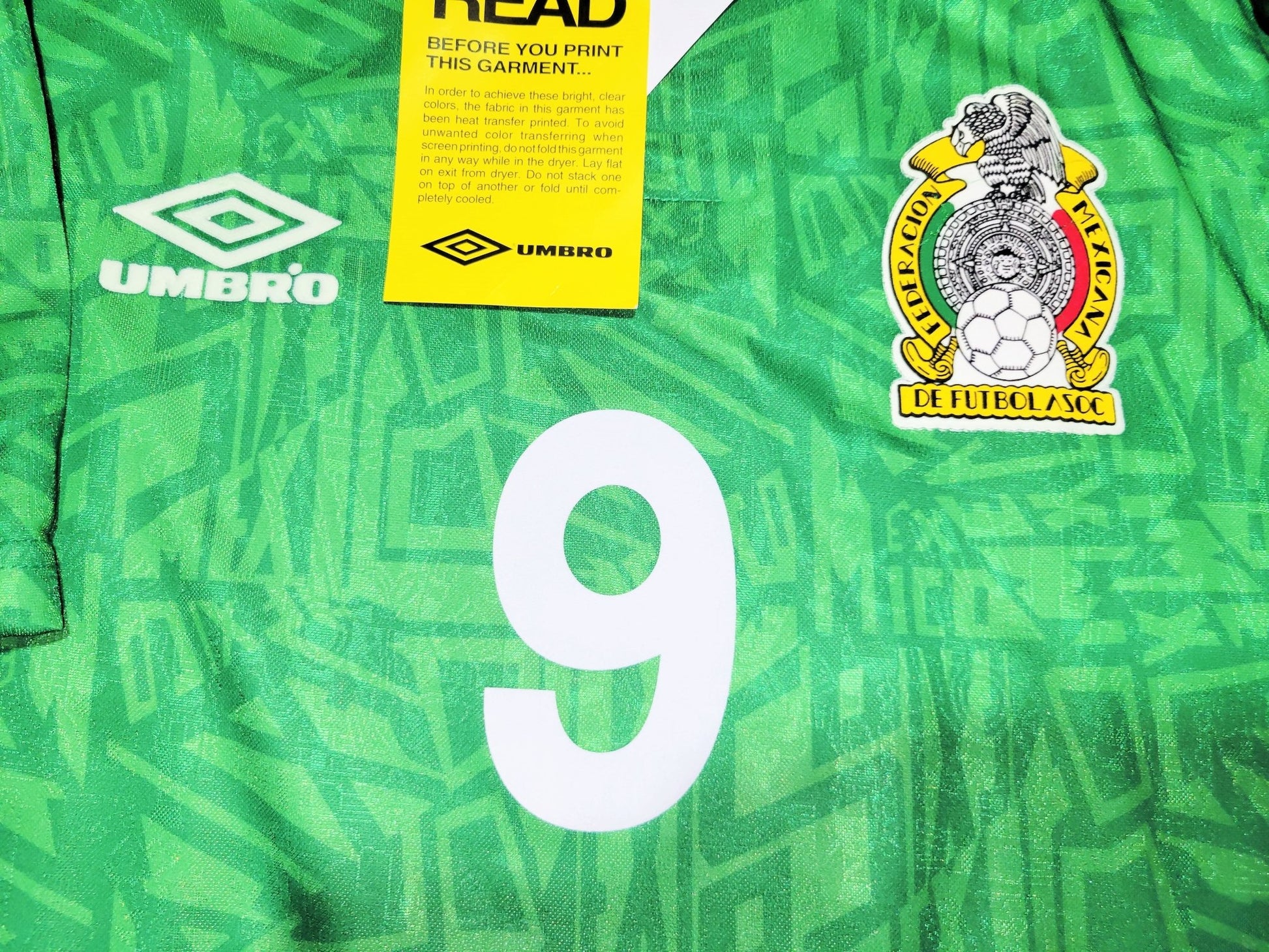 Hugo Sanchez Mexico Umbro 1993 COPA AMERICA Home Soccer Jersey Shirt Camiseta BNWT M Umbro