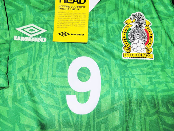Hugo Sanchez Mexico Umbro 1993 COPA AMERICA Home Soccer Jersey Shirt Camiseta BNWT M Umbro