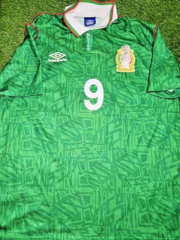 Hugo Sanchez Mexico Umbro 1993 COPA AMERICA Soccer Jersey Shirt L Umbro