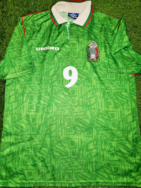 Hugo Sanchez Mexico Umbro 1994 WORLD CUP Jersey Shirt Camiseta XL foreversoccerjerseys