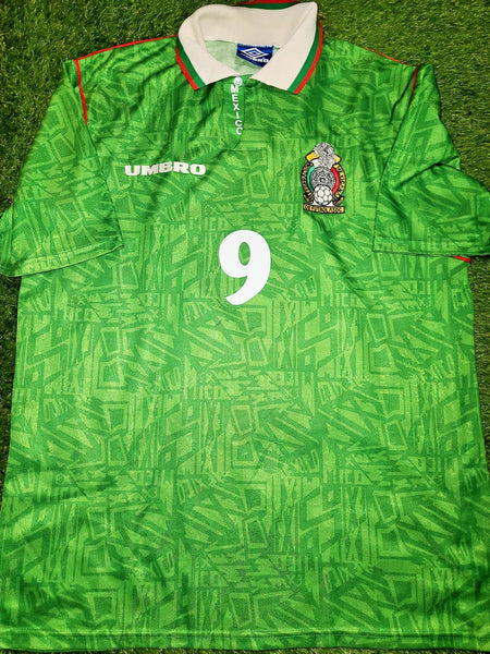 Hugo Sanchez Mexico Umbro 1994 WORLD CUP Jersey Shirt Camiseta XL foreversoccerjerseys