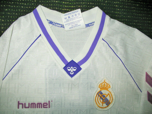 Hugo Sanchez Real Madrid Hummel 1990 1991 1992 Jersey Camiseta Shirt XL - foreversoccerjerseys