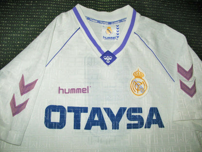 Hugo Sanchez Real Madrid Hummel 1990 1991 1992 Jersey Camiseta Shirt XL - foreversoccerjerseys