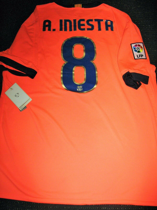 Iniesta Barcelona 2009 2010 Pink Jersey Shirt Camiseta BNWT XL - foreversoccerjerseys