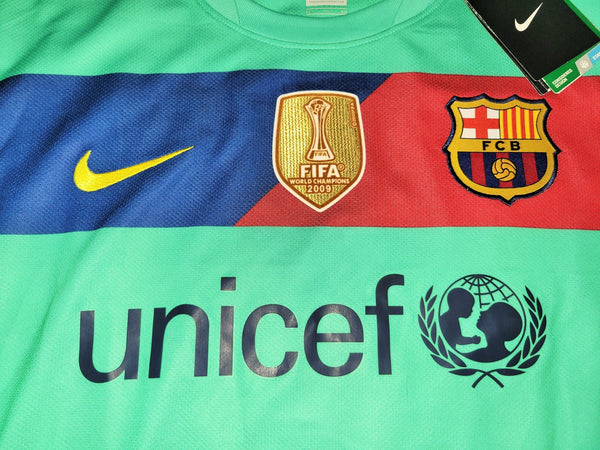 Iniesta Barcelona 2010 2011 Green Away Long Sleeve Jersey Shirt Camiseta BNWT XL SKU# 382359-310 Nike