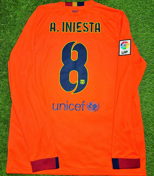 Iniesta Barcelona 2014 2015 TREBLE SEASON Away Jersey Shirt Camiseta L SKU# 618738-672 foreversoccerjerseys