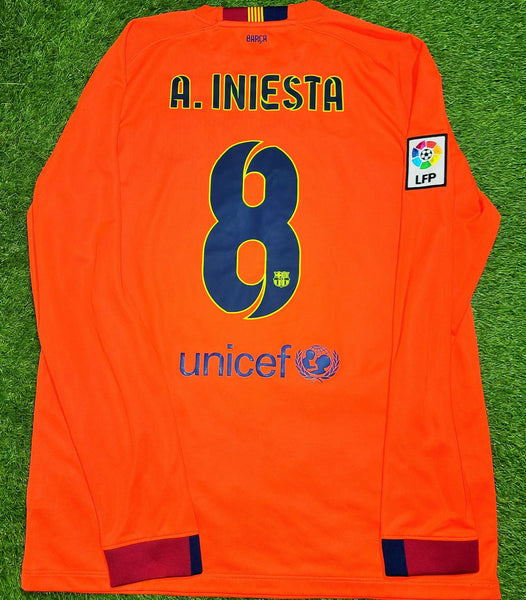 Iniesta Barcelona 2014 2015 TREBLE SEASON Away Jersey Shirt Camiseta L SKU# 618738-672 foreversoccerjerseys