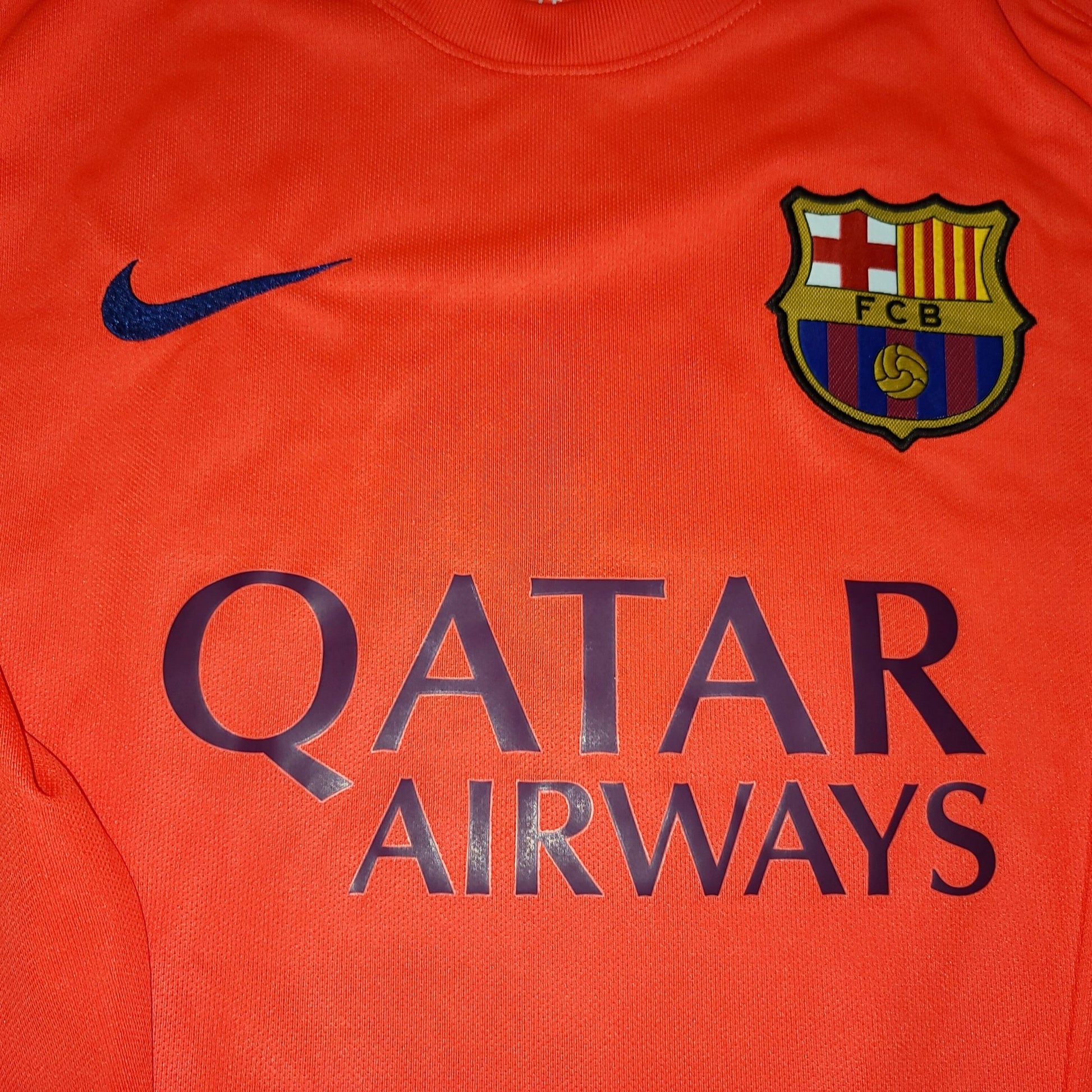 Iniesta Barcelona 2014 2015 TREBLE SEASON Away Jersey Shirt Camiseta L SKU# 618738-672 foreversoccerjerseys
