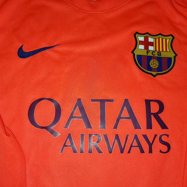 Iniesta Barcelona 2014 2015 TREBLE SEASON Away Jersey Shirt Camiseta L SKU# 618738-672 foreversoccerjerseys