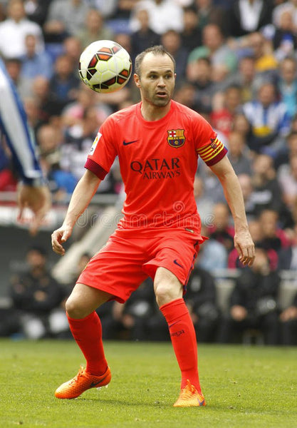 Iniesta Barcelona 2014 2015 TREBLE SEASON Away Jersey Shirt Camiseta L SKU# 618738-672 foreversoccerjerseys