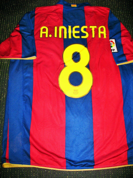Iniesta Barcelona Anniversary 2007 2008 Jersey Shirt Camiseta L - foreversoccerjerseys