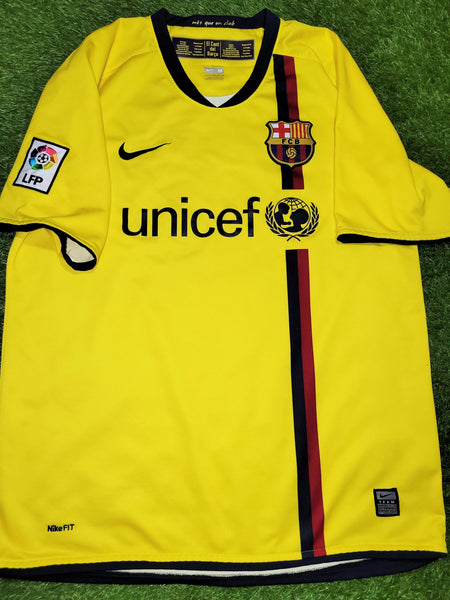 Iniesta Barcelona INIESTAZO TREBLE 2008 2009 Soccer Away Jersey Shirt M SKU# 286787-760 Nike