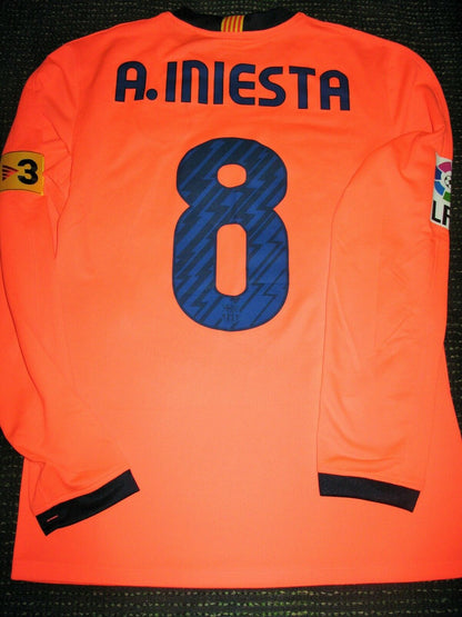 Iniesta Barcelona MATCH WORN Pink 2010 2011 Jersey Shirt Camiseta Trikot Maglia - foreversoccerjerseys