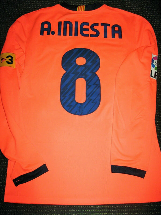 Iniesta Barcelona MATCH WORN Pink 2010 2011 Jersey Shirt Camiseta Trikot Maglia - foreversoccerjerseys