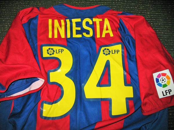 Iniesta Barcelona PLAYER ISSUE DEBUT 2002 2003 Jersey Shirt Camiseta XL - foreversoccerjerseys