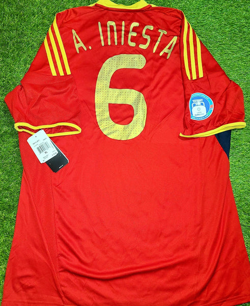 Iniesta Spain 2009 CONFEDERATIONS CUP Home Jersey Espana Camiseta Shirt BNWT XL SKU# P06574 foreversoccerjerseys