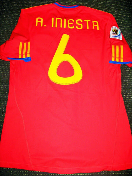 Iniesta Spain 2010 WC SEMI FINAL Jersey Espana Camiseta Shirt M - foreversoccerjerseys