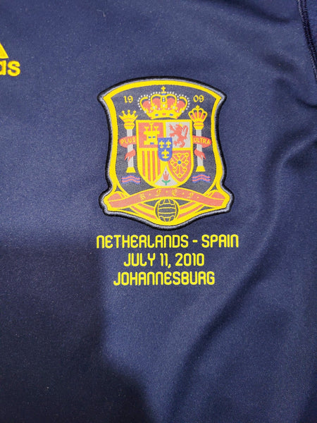 Iniesta Spain 2010 WORLD CUP FINAL Soccer Away Jersey Shirt L SKU# P47896 AZB001 Adidas
