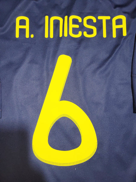 Iniesta Spain 2010 WORLD CUP FINAL Soccer Away Jersey Shirt L SKU# P47896 AZB001 Adidas