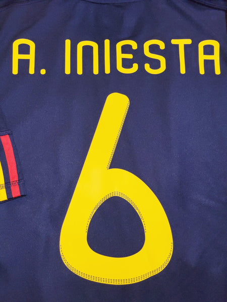 Iniesta Spain 2010 WORLD CUP FINAL WITH STAR Jersey Espana Camiseta Shirt L SKU# P47896 AZB001 foreversoccerjerseys