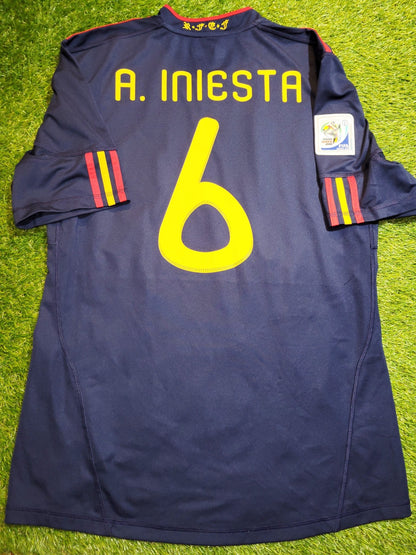 Iniesta Spain 2010 WORLD CUP FINAL WITH STAR Jersey Espana Camiseta Shirt L SKU# P47896 AZB001 foreversoccerjerseys