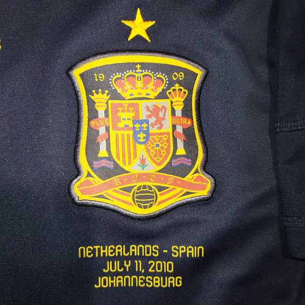 Iniesta Spain 2010 WORLD CUP FINAL WITH STAR Jersey Espana Camiseta Shirt M SKU# P47896 AZB001 foreversoccerjerseys