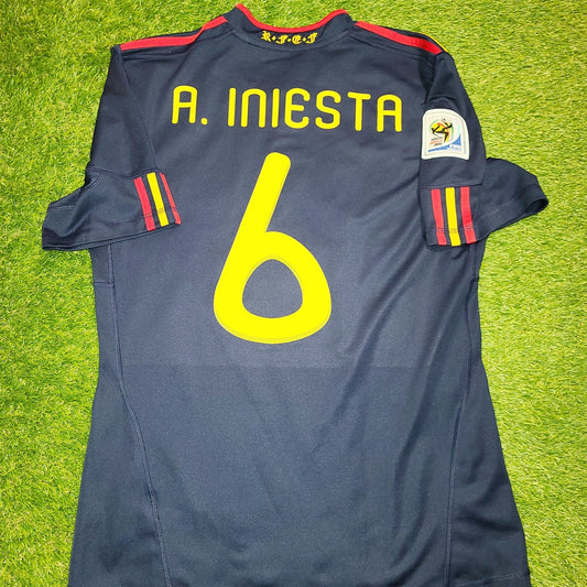 Iniesta Spain 2010 WORLD CUP FINAL WITH STAR Jersey Espana Camiseta Shirt M SKU# P47896 AZB001 foreversoccerjerseys