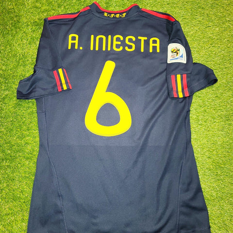Iniesta Spain 2010 WORLD CUP FINAL WITH STAR Jersey Espana Camiseta Shirt M SKU# P47896 AZB001 foreversoccerjerseys