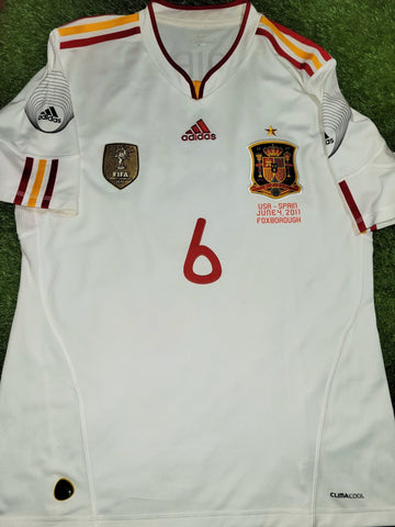Iniesta Spain 2011 Away FRIENDLY Soccer Jersey Shirt L SKU# V32523 Adidas
