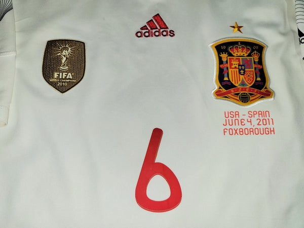 Iniesta Spain 2011 Away FRIENDLY Soccer Jersey Shirt L SKU# V32523 Adidas