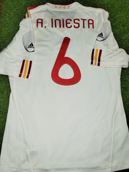 Iniesta Spain 2011 Away FRIENDLY Soccer Jersey Shirt L SKU# V32523 Adidas