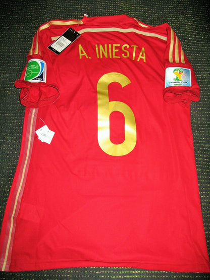 Iniesta Spain 2014 WORLD CUP Adizero Player Issue Jersey Shirt BNWT M - foreversoccerjerseys