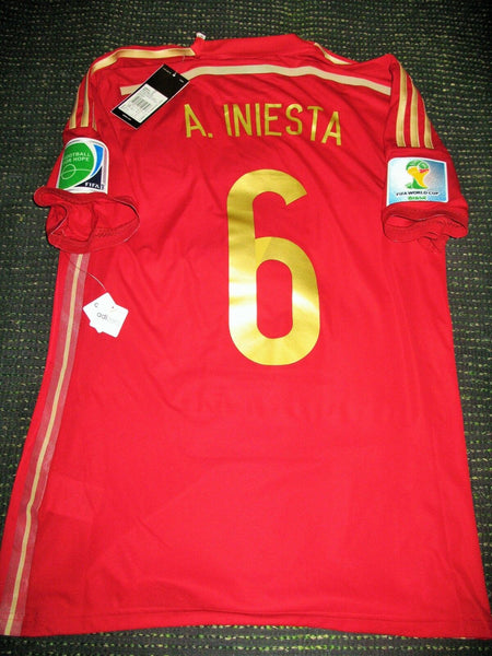 Iniesta Spain 2014 WORLD CUP Adizero Player Issue Jersey Shirt BNWT M - foreversoccerjerseys