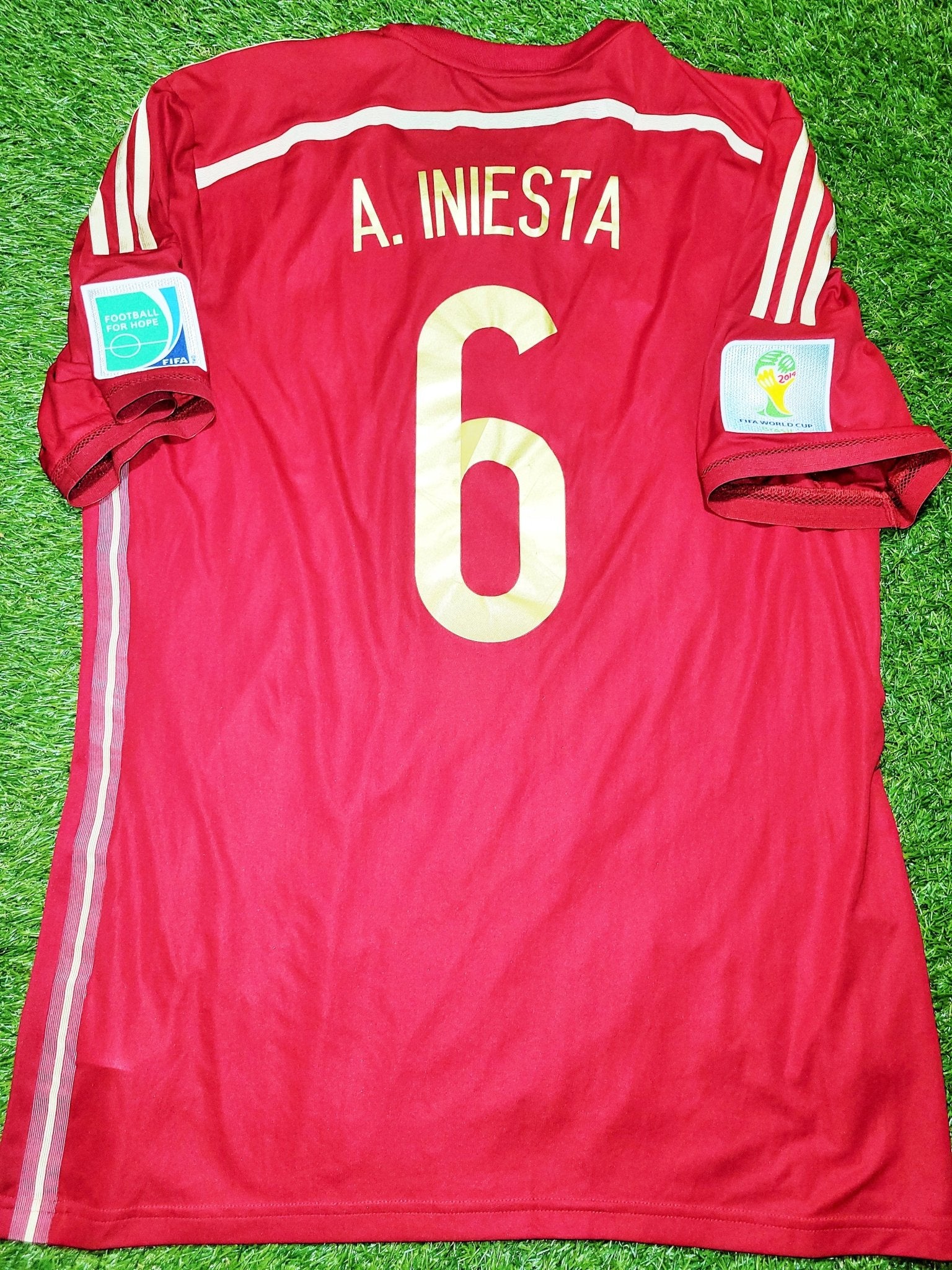 Iniesta Spain 2014 WORLD CUP Adizero Player Issue Soccer Jersey Shirt XL SKU# G85242 Adidas