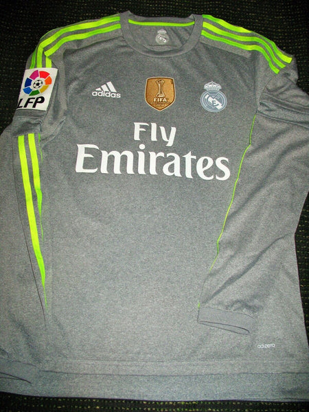 Isco Real Madrid 2015 2016 MATCH ISSUED Adizero Gray Long Sleeve Jersey Camiseta Shirt M 6 - foreversoccerjerseys