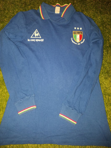 Italy Le Coq Sportif 1982 World Cup Jersey Shirt Trikot Camiseta M foreversoccerjerseys