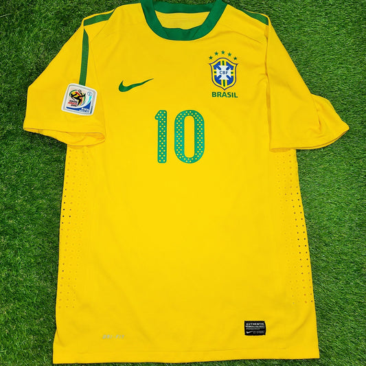 Kaka Brazil WORLD CUP 2010 PLAYER ISSUE Jersey Shirt Camiseta M SKU# 369276-703 foreversoccerjerseys
