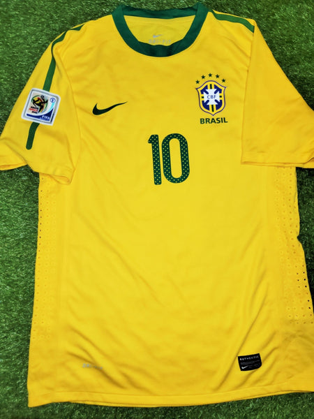 Kaka Brazil WORLD CUP 2010 PLAYER ISSUE Soccer Jersey Shirt L SKU# 369276-703 Nike